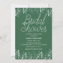 シンプル＆おしゃれな花のワイルドフラワー ブライダルシャワー 招待状