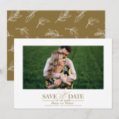 シンプル おしゃれな ウェディング セーブ・ザ・デート フォト 招待状 (正面/裏面)
