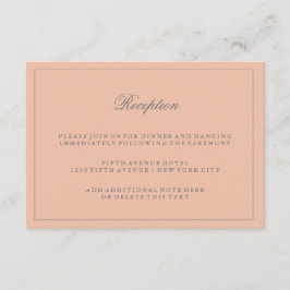 シンプル おしゃれな ブッシュピンクの結婚式 披露宴 エンクロージャーカード