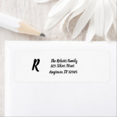 シンプル おしゃれな 個人用イニシャル スクリプト文字 ラベル (インサイチュ)