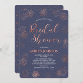 シンプル おしゃれ カッパー色の結婚前お披露目パーティー招待状 招待状 (正面/裏面)