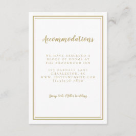 シンプル おしゃれ ゴールド ディテール ウェディング エンクロージャーカード