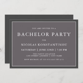 シンプル おしゃれ ニュートラル ダークグレー 結婚前パーティー 招待状