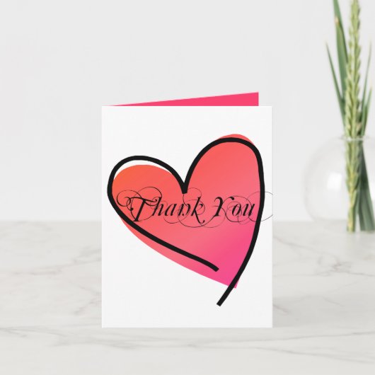 シンプル おしゃれ ハート ウェディング サンクス サンキューカード (正面)