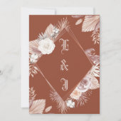 シンプル おしゃれ ボヘミア テラコッタ フラワー ウェディング 招待状 (正面)