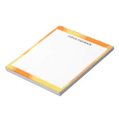 シンプル おしゃれ モダン オレンジ色 抽象的 名前入り ノートパッド (回転)