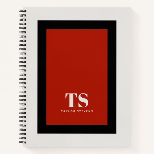 シンプル おしゃれ モノグラム カラー ブロック ノートブック (正面)