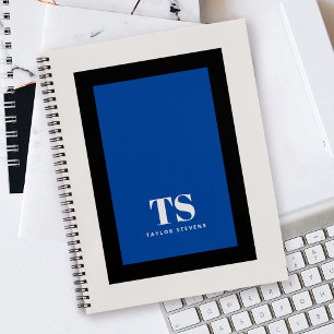 シンプル おしゃれ モノグラム カラー ブロック 青 ノートブック