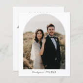 シンプル おしゃれ 予算 アーチ フォト ウェディング サンクスカード (正面/裏面)