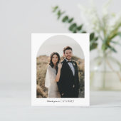 シンプル おしゃれ 予算 アーチ フォト ウェディング サンクスカード (スタンド正面)