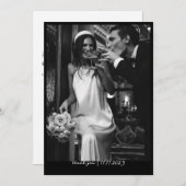 シンプル おしゃれ 予算 フォト ウェディング サンクス カード (正面/裏面)