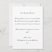 シンプル おしゃれ 予算 フォト ウェディング 感謝カード 招待状 (裏面)