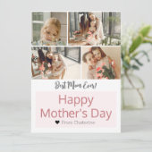 シンプル おしゃれ 現代風 母の日 三枚の写真 シーズンカード (スタンド正面)
