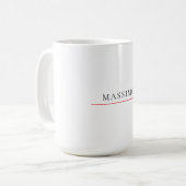 シンプル おしゃれ 黒 白 名前 名前入り コーヒーマグカップ (正面左)