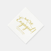 シンプル おふたりのエンゲージメントパーティー ゴールド スタンダードカクテルナプキン (角)