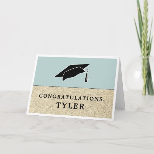 シンプル　おめでとう　卒業　名入れ 卒業カード カード (正面)