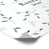 シンプル お名前入り ニューベイビー ルーム デコ ボタニカル ポスター (角)