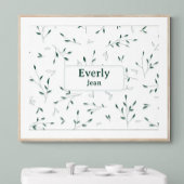 シンプル お名前入り ニューベイビー ルーム デコ ボタニカル ポスター