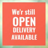 シンプル お店はまだ営業中 赤い窓のステッカー ウィンドウサイン (シート3)