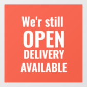 シンプル お店はまだ営業中 赤い窓用シール ウィンドウサイン (シート)