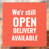 シンプル お店はまだ営業中 赤い窓用シール ウィンドウサイン (シート2)