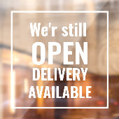 シンプル お店はまだ営業中 透明ウィンドウステッカー ウィンドウサイン (シート2)