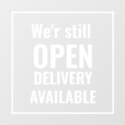 シンプル お店はまだ営業中 透明ウィンドウステッカー ウィンドウサイン (シート)