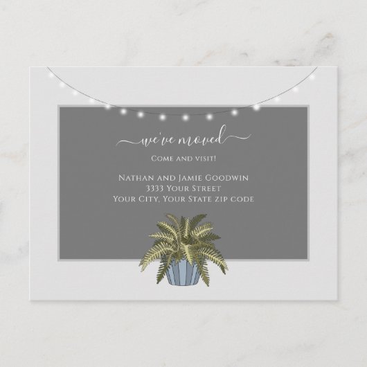 シンプル お引越ししました 新しい家 スクリプト アナウンスメント ポストカード (正面)