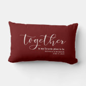 シンプル お気に入りの場所 ウェディングデート ランバークッション (裏面)