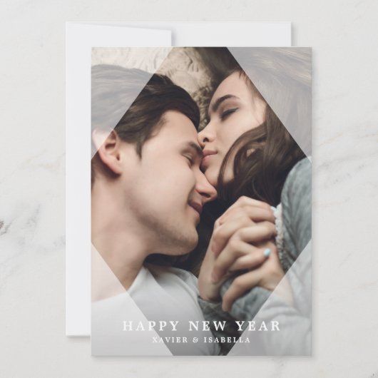 シンプル&お洒落新年フォトホリデー シーズンカード (正面)
