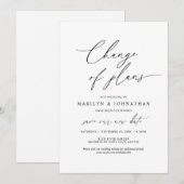 シンプル お知らせ, 計画変更, 結婚式延期 招待状 (正面/裏面)