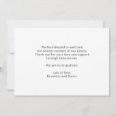 シンプル かわいい オーダーメイド フォト ハロー ベイビー 新生児 出生 案内状 (裏面)