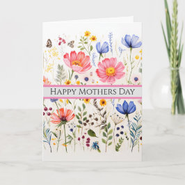 シンプル かわいい ワイルドフラワー 折り紙グリーティングカード カード