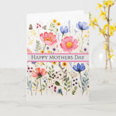 シンプル かわいい ワイルドフラワー 折り紙グリーティングカード カード (黄色い花)