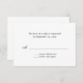 シンプル、すべての行事の黒い文字の応答カード 出欠カード (正面/裏面)