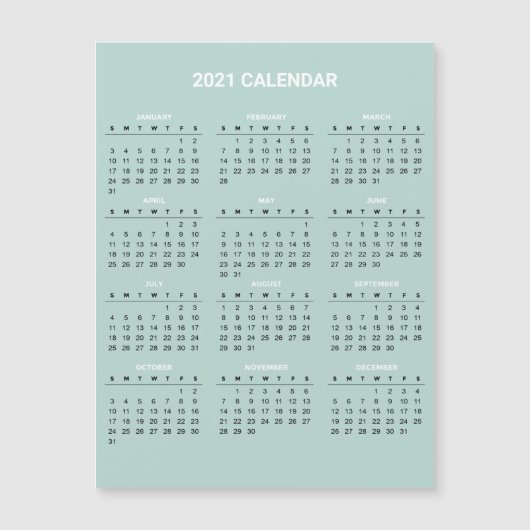 シンプル・アエレガントイテム2020年暦 |磁気カード (正面)