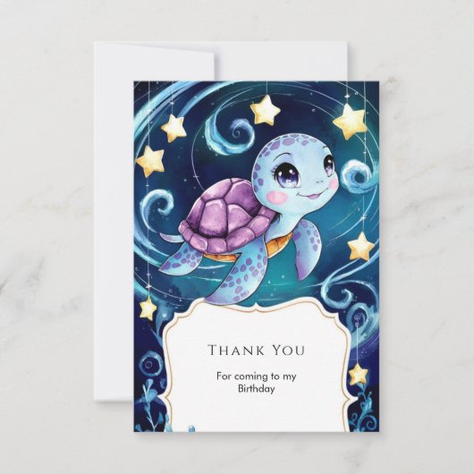 シンプル アンダーザシー ボヘミアンチェリー 誕生日 サンキューカード (正面)