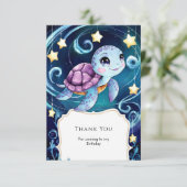 シンプル アンダーザシー ボヘミアンチェリー 誕生日 サンキューカード (スタンド正面)