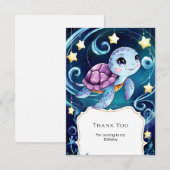 シンプル アンダーザシー ボヘミアンチェリー 誕生日 サンキューカード (正面/裏面)