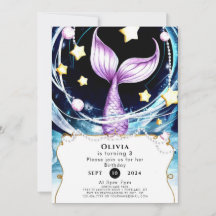 シンプル アンダーザシー マーメイド バースデー