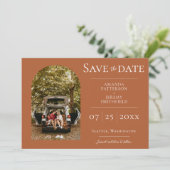 シンプル アーチ フォト | バーン オレンジ セーブザデート (スタンド正面)