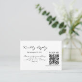 シンプル イズ エレガント:モノグラムのブラックリネンエンクロー エンクロージャーカード (スタンド正面)