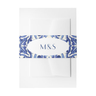 シンプル イタリアン ブルー インビテーション ベリーバンド 招待状ベリーバンド