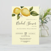 シンプル イタリア レモン カリグラフィー ブライズシャワー 招待状 (スタンド正面)
