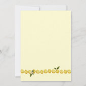 シンプル イタリア レモン カリグラフィー ブライズシャワー 招待状 (裏面)