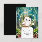 シンプル イン トゥ ザ ウッズ オウル バースデー サンキューカード (正面/裏面)