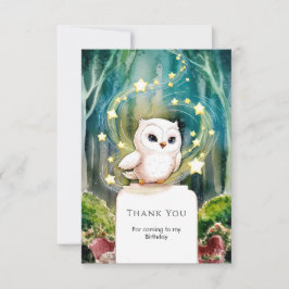 シンプル イン トゥ ザ ウッズ オウル バースデー サンキューカード