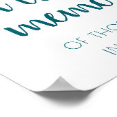 シンプル イン ラビング メモリー | ティール アクア 追悼 ポスター (角)