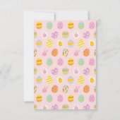 シンプル&イースター卵絵を描型ソフトピンク サンキューカード (裏面)