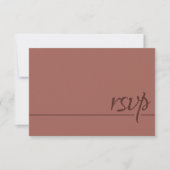 シンプル ウェディング RSVP カリグラフィー テラコッタ (正面)